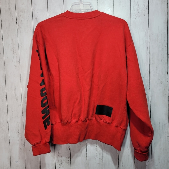 We11-Done Red Heavyweight Graphic Spellout Sweatshirt Size Small Cotton Blend. - Picture 9 of 9